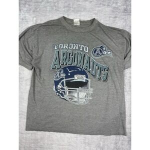 Toronto Argonauts Shirt Mens‎ Large Gray Vtg 1998 CFL Helmet Logo Boxy Grunge